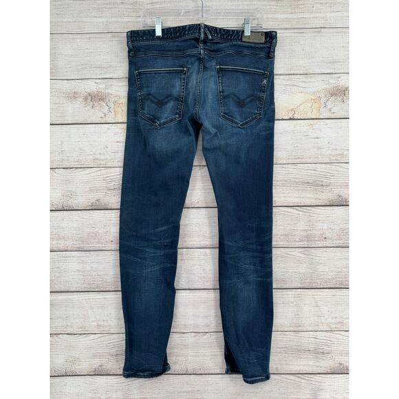 Replay Anbass Hyperflex M914Y Straight Leg Jeans Mens 32x30 Blue Dark Wash Denim - Picture 2 of 12